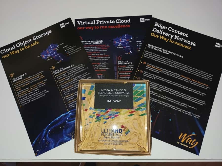 Rai Way premiata al Milano Audiovisual Forum 2025 per le sue tecnologie innovative